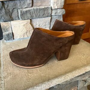 Brown suede Kork-Ease mules-size 9